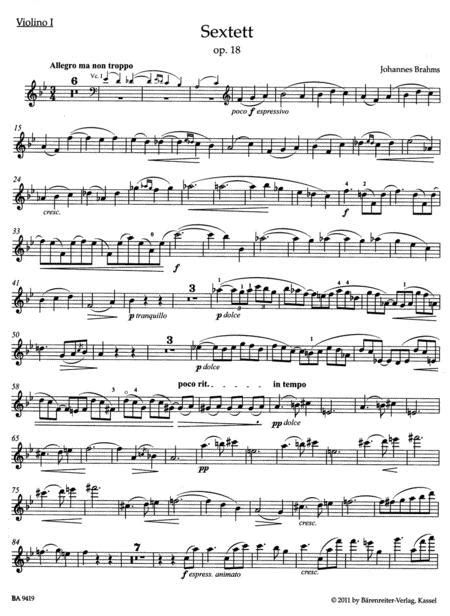 Sextett For Two Violins, Two Violas And Two Violoncellos